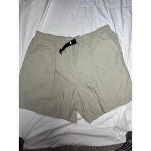 Vintage Jockey Mens Nylon Swim Shorts Tan Size XL Belted